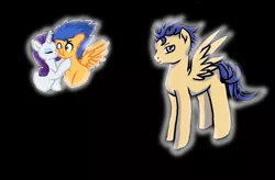 Size: 1024x670 | Tagged: artist:icefeather24, black background, derpibooru import, female, flash sentry, male, oc, offspring, parent:flash sentry, parent:rarity, rarity, safe, sentrity, shipping, simple background, straight