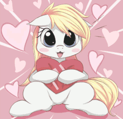 Size: 403x390 | Tagged: :3, animated, artist:aryanne, artist:randy, aryan, aryanbetes, aryan pony, blushing, chibi, cute, derpibooru import, ear fluff, edit, editor:seiken, eyelashes, fire, heart, hug, innocent, nap time, nazi, nazipone, oc, oc:aryanne, open mouth, pet, pillow, plushie, puffy cheeks, safe, soft, solo, swastika, tiny, unofficial characters only