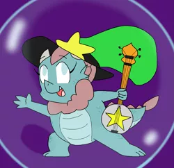 Size: 1423x1375 | Tagged: artist:ask-wisp-the-diamond-dog, artist:wisp the diamond dog, baby, baby dragon, banjo, derpibooru import, dragon, ice dragon, musical instrument, oc, oc:cindy, safe, wander over yonder