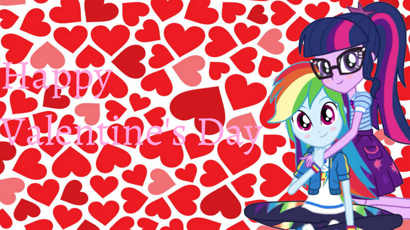 Size: 1920x1080 | Tagged: safe, derpibooru import, rainbow dash, sci-twi, twilight sparkle, equestria girls, equestria girls series, cute, female, happy valentines day, heart, lesbian, scitwidash, shipping, twidash