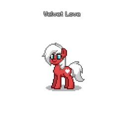 Size: 400x400 | Tagged: safe, derpibooru import, oc, oc:velvet love, unofficial characters only, pony, pony town, blue eyes, cute, female, mare, original character do not steal, red, simple background, transparent background, white hair