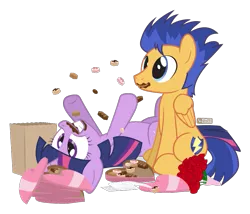 Size: 875x750 | Tagged: safe, artist:dm29, derpibooru import, flash sentry, twilight sparkle, twilight sparkle (alicorn), alicorn, bouquet, box of chocolates, chocolate, female, flashlight, flower, food, hearts and hooves day, holiday, male, rose, shipping, simple background, straight, sugar rush, transparent background, valentine's day