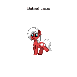 Size: 400x400 | Tagged: safe, derpibooru import, oc, oc:velvet love, unofficial characters only, pony, pony town, animated, blue eyes, cute, female, gif, mare, original character do not steal, red, simple background, transparent background