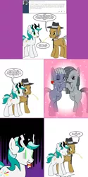 Size: 1204x2408 | Tagged: safe, artist:dekomaru, derpibooru import, igneous rock pie, limestone pie, marble pie, oc, oc:dazzle, earth pony, pony, tumblr:ask twixie, ask, comic, heart, male, missing cutie mark, stallion, sweat, tumblr