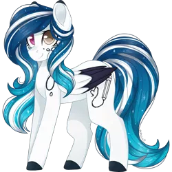 Size: 2048x2048 | Tagged: safe, artist:cinnamontee, derpibooru import, oc, oc:marie pixel, unofficial characters only, pegasus, pony, colored wings, female, heterochromia, high res, mare, multicolored wings, simple background, solo, transparent background