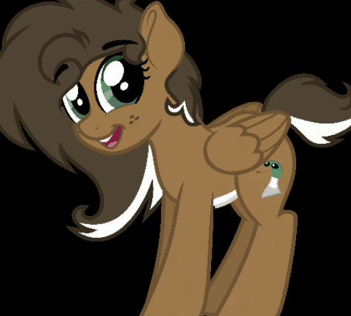Size: 512x461 | Tagged: safe, artist:binkyt11, derpibooru import, edit, oc, oc:duck badge, ponified, unofficial characters only, pegasus, pony, derpibooru, animated, black background, butt shake, depthy, derpibooru ponified, error, female, freckles, gif, glitch, mare, meta, plot, simple background, solo