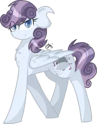 Size: 1041x1326 | Tagged: safe, artist:thepegasisterpony, derpibooru import, oc, oc:silver bells, unofficial characters only, pegasus, pony, female, mare, offspring, parent:rumble, parent:sweetie belle, parents:rumbelle, simple background, solo, transparent background