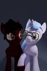 Size: 6000x9000 | Tagged: safe, artist:deloreandudetommy, derpibooru import, part of a set, oc, oc:ren, oc:somehulabaloo, unofficial characters only, pony, 3d, absurd resolution, blender, couple, gay, glasses, holiday, looking at each other, male, oc x oc, shipping, stallion, valentine's day