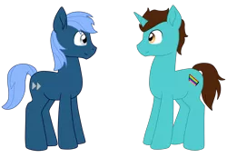 Size: 5167x3589 | Tagged: safe, artist:glacierfrostclaw, derpibooru import, oc, unofficial characters only, earth pony, pony, unicorn, male, simple background, stallion, transparent background