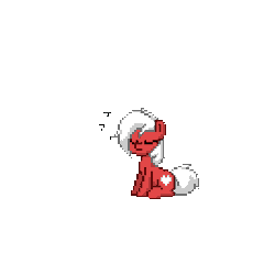 Size: 400x400 | Tagged: safe, derpibooru import, oc, oc:velvet love, unofficial characters only, pony, pony town, animated, female, gif, mare, red, simple background, sitting, sleeping, sleeping while sitting, solo, transparent background, white hair, zzz