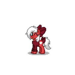 Size: 400x400 | Tagged: safe, derpibooru import, oc, unofficial characters only, pony, pony town, blue eyes, clothes, cute, female, mare, original character do not steal, red, simple background, solo, transparent background, white hair