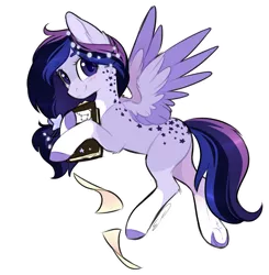 Size: 1507x1536 | Tagged: safe, artist:doekitty, derpibooru import, oc, oc:pandora, unofficial characters only, pegasus, pony, book, female, mare, simple background, solo, transparent background