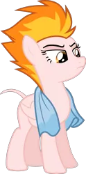 Size: 2475x4985 | Tagged: safe, artist:outlaw4rc, derpibooru import, edit, editor:slayerbvc, vector edit, spitfire, pegasus, pony, bald, female, furless, furless edit, glare, mare, nude edit, nudity, plucked, shaved, shaved tail, simple background, solo, spitfire is not amused, towel, transparent background, unamused, vector