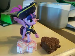 Size: 4032x3024 | Tagged: alicorn, chocolate, derpibooru import, food, frosting, guardians of harmony, heart, holiday, irl, little debbie, misadventures of the guardians, photo, pirate, raised hoof, safe, snack, toy, twilight sparkle, twilight sparkle (alicorn), valentine's day, waifu dinner