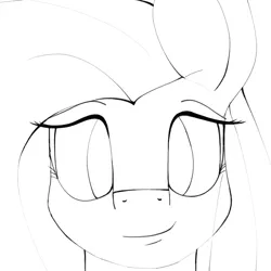 Size: 1000x1000 | Tagged: artist:silshadnic, derpibooru import, doodle, drawn by mouse, fluttershy, lineart, looking at you, safe, simple background, smiling, solo