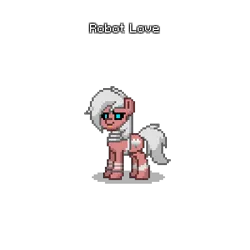 Size: 400x400 | Tagged: safe, derpibooru import, oc, oc:velvet love, unofficial characters only, pony, robot, pony town, blue eyes, female, mare, original character do not steal, red, simple background, solo, transparent background, white hair
