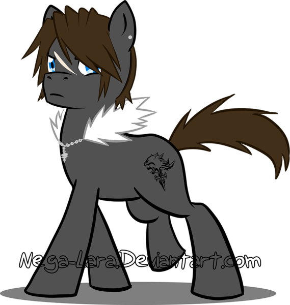 Size: 854x900 | Tagged: safe, artist:frandoll-scarlet, derpibooru import, ponified, pony, final fantasy, final fantasy viii, simple background, squall leonhart, transparent background