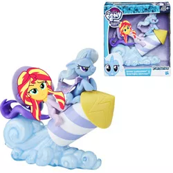 Size: 1024x1024 | Tagged: safe, derpibooru import, edit, starlight glimmer, sunset shimmer, trixie, equestria girls, accessory swap, rocket, the great and powerful, toy, toy interpretation, trixie's rocket