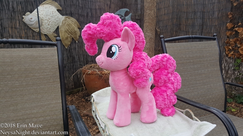 Size: 5312x2988 | Tagged: safe, artist:neysanight, derpibooru import, pinkie pie, earth pony, pony, irl, photo, plushie, solo