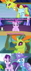 Size: 1280x2874 | Tagged: ..., changedling, changeling, derpibooru import, edit, edited screencap, female, implied father and daughter, implied mpreg, king thorax, male, ocellus, safe, school daze, screencap, screencap comic, starlight glimmer, thorax, to change a changeling, trixie