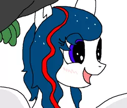 Size: 652x553 | Tagged: adorable face, blindfold, blushing, cute, derpibooru import, ethereal mane, oc, oc:anon, oc:nasapone, offscreen character, open mouth, pov, safe, starry mane