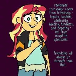 Size: 500x500 | Tagged: safe, artist:rivalcat, derpibooru import, sunset shimmer, equestria girls, solo