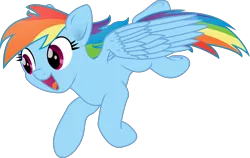 Size: 3840x2424 | Tagged: safe, artist:eagle1division, derpibooru import, rainbow dash, cute, dashabetes, detailed wings, floppy ears, happy, jumping, open mouth, simple background, smiling, solo, spread wings, transparent background, vector, wings