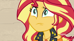 Size: 640x359 | Tagged: safe, derpibooru import, screencap, sunset shimmer, equestria girls, equestria girls series, forgotten friendship, angry, angry eyes, animated, beach, clothes, jacket