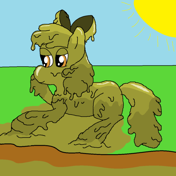 Size: 1000x1000 | Tagged: 1000 hours in ms paint, apple bloom, artist:amateur-draw, derpibooru import, downvote bait, ms paint, mud, muddy, safe, wet and messy