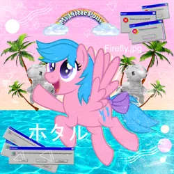 Size: 1600x1600 | Tagged: safe, artist:kibbie, derpibooru import, firefly, pegasus, pony, aesthetics, chromatic aberration, g1, g1 to g4, generation leap, vaporwave