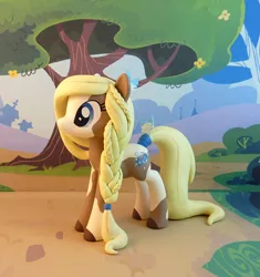 Size: 798x850 | Tagged: safe, artist:krowzivitch, derpibooru import, oc, oc:running river, unofficial characters only, earth pony, pony, braid, commission, craft, female, figurine, long mane, long tail, mare, piebald coloring, pinto, sculpture, solo, tail wrap