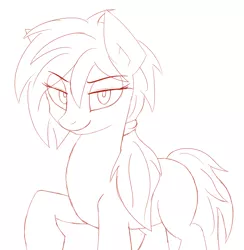 Size: 836x856 | Tagged: artist:redsketch, derpibooru import, female, mare, monochrome, safe, simple background, solo, white background