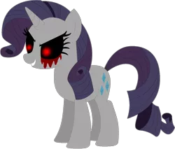 Size: 1024x873 | Tagged: semi-grimdark, artist:ra1nb0wk1tty, derpibooru import, rarity, pony, unicorn, black sclera, blood, female, glowing eyes, mare, simple background, solo, transparent background