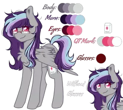 Size: 2500x2241 | Tagged: safe, artist:sketchyhowl, derpibooru import, oc, oc:sketchy howl, unofficial characters only, pegasus, pony, chest fluff, female, glasses, high res, mare, reference sheet, simple background, solo, transparent background