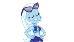 Size: 1024x576 | Tagged: safe, artist:spooky-kitteh, derpibooru import, trixie, equestria girls, equestria girls series, forgotten friendship, clothes, simple background, solo, sunglasses, swimsuit, transparent background