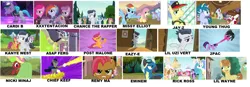 Size: 2614x908 | Tagged: safe, artist:jawsandgumballfan24, derpibooru import, edit, edited screencap, screencap, apple bloom, apple bottom, azure velour, babs seed, cloudchaser, feather bangs, filthy rich, flitter, fluttershy, kettle corn, maud pie, mocha berry, pinkie pie, pipsqueak, rainbow dash, rumble, scootaloo, skeedaddle, sweetie belle, thunderlane, tulip swirl, twilight sparkle, pony, a canterlot wedding, apple family reunion, do princesses dream of magic sheep, hard to say anything, hurricane fluttershy, make new friends but keep discord, marks and recreation, mmmystery on the friendship express, one bad apple, testing testing 1-2-3, the cutie re-mark, the saddle row review, 2pac, a$ap ferg, barely pony related, cardi b, chance the rapper, chief keef, eazy-e, eminem, jay-z, kanye west, lil uzi vert, lil wayne, meme, missy elliot, nicki minaj, post malone, rap, remy ma, rick ross, xxxtentacion, young thug