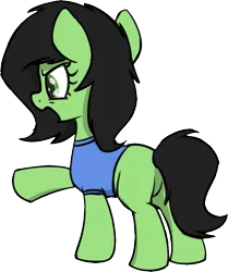 Size: 807x964 | Tagged: safe, artist:skitter, derpibooru import, edit, oc, oc:anonfilly, pony, clothes, female, filly, raised hoof, simple background, solo, transparent background