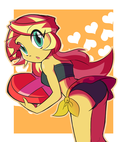 Size: 1680x1900 | Tagged: suggestive, artist:rvceric, derpibooru import, sunset shimmer, equestria girls, equestria girls series, forgotten friendship, adorasexy, ass, bikini, black swimsuit, breasts, bunset shimmer, clothes, cute, female, heart, holiday, looking back, midriff, sarong, sexy, solo, solo female, stupid sexy sunset shimmer, swimsuit, valentine's day