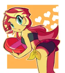 Size: 1680x1900 | Tagged: suggestive, artist:rvceric, derpibooru import, sunset shimmer, equestria girls, equestria girls series, forgotten friendship, adorasexy, ass, bikini, black swimsuit, breasts, bunset shimmer, clothes, cute, female, heart, holiday, looking back, midriff, sarong, sexy, solo, solo female, stupid sexy sunset shimmer, swimsuit, valentine's day