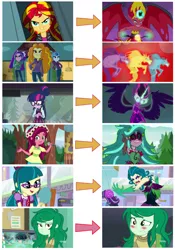 Size: 2048x2926 | Tagged: safe, derpibooru import, screencap, adagio dazzle, aria blaze, gaea everfree, gloriosa daisy, juniper montage, sci-twi, sonata dusk, sunset shimmer, twilight sparkle, wallflower blush, siren, equestria girls, equestria girls (movie), equestria girls series, forgotten friendship, friendship games, legend of everfree, mirror magic, rainbow rocks, spoiler:eqg specials, canterlot mall, equestria's monster girls, geode of empathy, geode of fauna, geode of shielding, geode of sugar bombs, geode of super speed, geode of super strength, geode of telekinesis, juniper monstar, magical geodes, midnight sparkle, one of these things is not like the others, sunset satan, the dazzlings