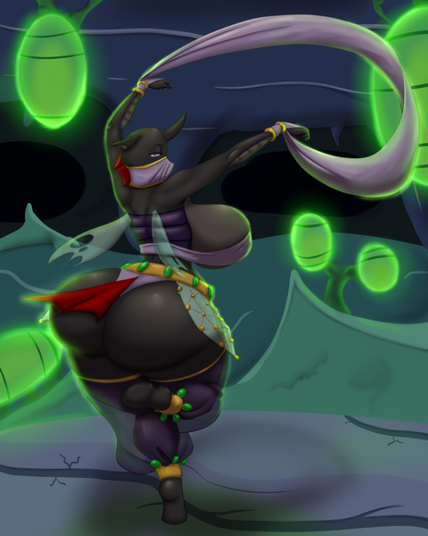 Size: 1600x2000 | Tagged: anthro, artist:marauder6272, belly dancer, big breasts, breasts, busty trachea, changeling, derpibooru import, female, huge butt, large butt, pharynx, questionable, rule 63, solo, solo female, the ass was fat, thick, trachea