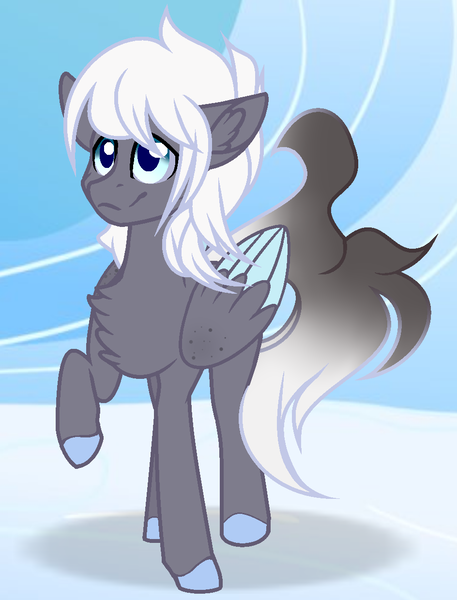 Size: 944x1240 | Tagged: safe, artist:galaxyswirlsyt, derpibooru import, oc, oc:anondream, unofficial characters only, pegasus, pony, colored hooves, colored wings, colored wingtips, male, multicolored wings, raised hoof, solo, stallion