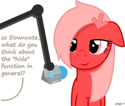 Size: 1939x1644 | Tagged: safe, artist:arifproject, derpibooru import, oc, oc:downvote, ponified, unofficial characters only, pony, derpibooru, derpibooru ponified, lidded eyes, meta, microphone, podcast, simple background, text, transparent background, vector
