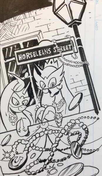 Size: 696x1200 | Tagged: artist:andypriceart, derpibooru import, horseleans street, mardi gras, new horseleans, princess celestia, princess luna, safe