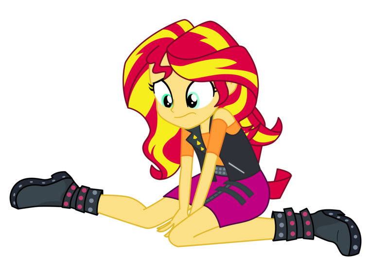 Size: 15000x10000 | Tagged: safe, artist:sunshi, derpibooru import, sunset shimmer, equestria girls, equestria girls series, forgotten friendship, absurd resolution, amnesia, boots, clothes, confused, cute, high heel boots, jacket, leather jacket, shirt, shoes, simple background, skirt, solo, transparent background, vector, vest