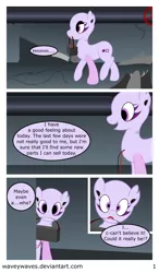 Size: 2919x5000 | Tagged: safe, artist:waveywaves, derpibooru import, oc, oc:joule, unofficial characters only, pony, robot, robot pony, comic:sentient, comic, solo