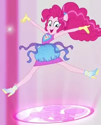 Size: 840x1035 | Tagged: safe, derpibooru import, screencap, pinkie pie, equestria girls, equestria girls series, forgotten friendship, armpits, ponied up, solo, super sentai stance