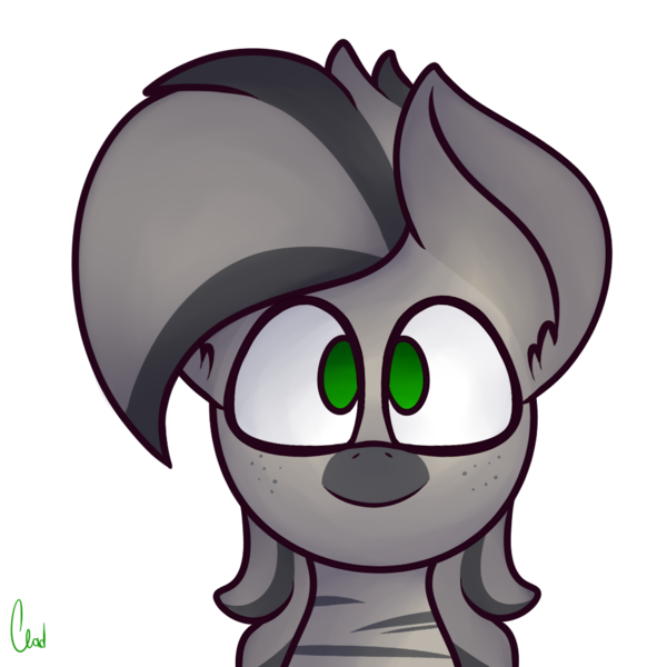 Size: 1000x1000 | Tagged: artist:claudearts, bust, cute, derpibooru import, freckles, happy, oc, oc:xanadu, safe, simple background, solo, stripes, transparent background, unofficial characters only, zebra, zebra oc