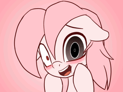 Size: 720x540 | Tagged: safe, artist:an-m, derpibooru import, oc, oc:setna, unofficial characters only, earth pony, pony, animated, blushing, cute, female, frame by frame, heart, heterochromia, mare, ocbetes, open mouth, pink background, simple background, single shrunken iris, solo