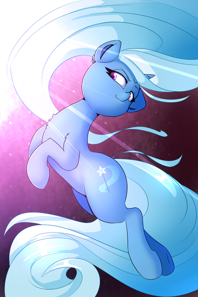 Size: 1600x2400 | Tagged: safe, artist:madacon, derpibooru import, trixie, pony, unicorn, female, long mane, mare, smiling, solo